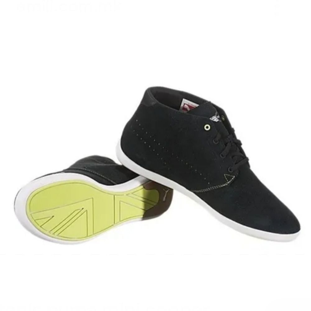 MINI By Puma Men's Alwyn Mini Cooper Mid Black Suede Sneakers Ankle Boots, Sz 10